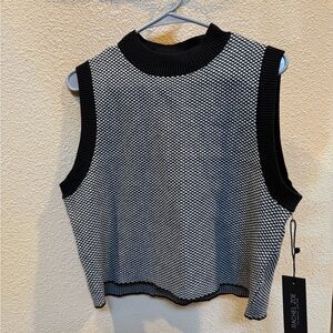 Rachel Zoe Black and White Crop Tank Top